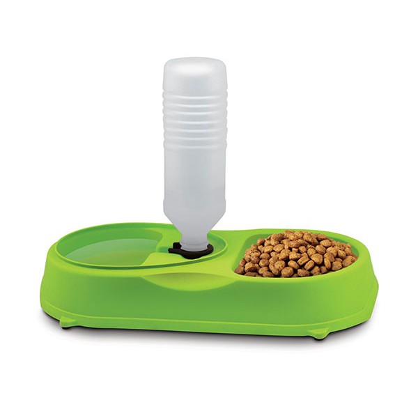 Miska na jídlo pro psa kočku s dávkovačem vody 400 ml 34x17x6 cm megamix.shop