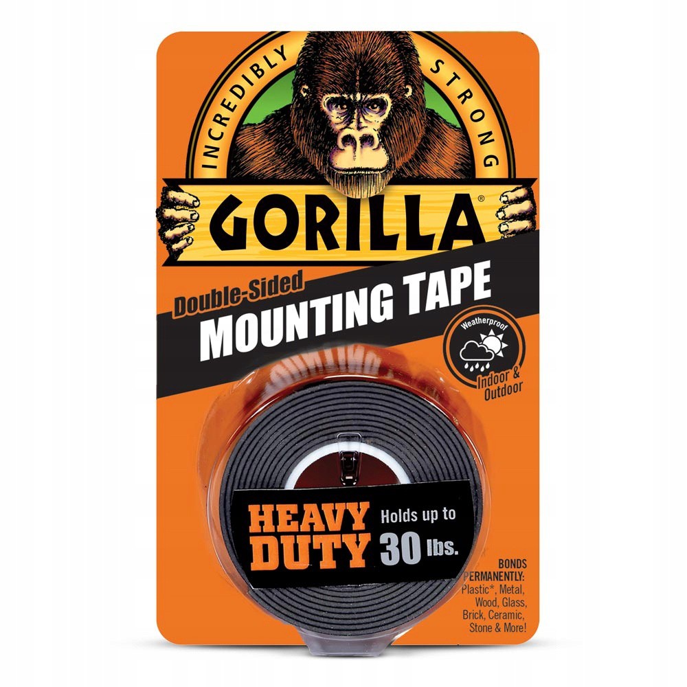 Oboustranná lepicí páska černá 1,52m 25mm do 14kg Gorilla megamix.shop