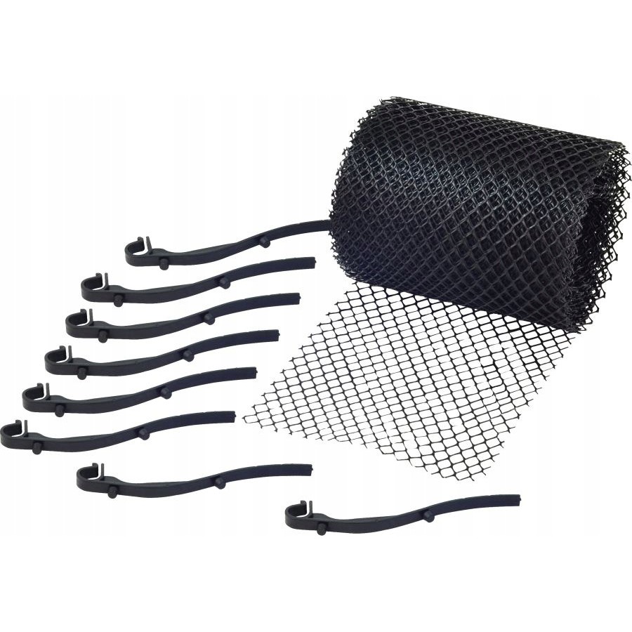 ochranná mreža na žľab 14.5cm x 6m a 15 úchytov megamix.shop