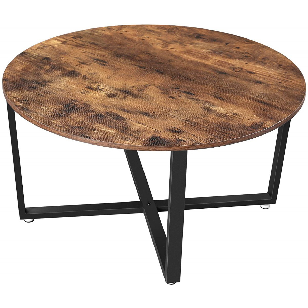 okrúhly konferenčný stolík 88x47cm rustikálna hnedá drevo kov megamix.shop