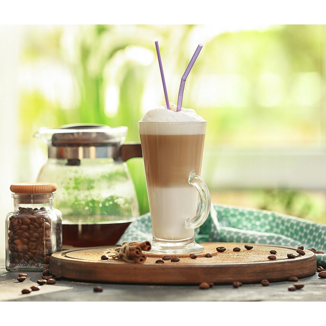 Sklenice na latte s ouškem sada na kávu 6 ks 280 ml megamix.shop