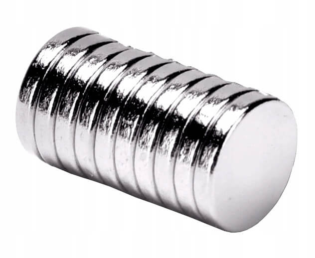 silný neodymový magnet cylindrický 10x1mm 10ks megamix.shop