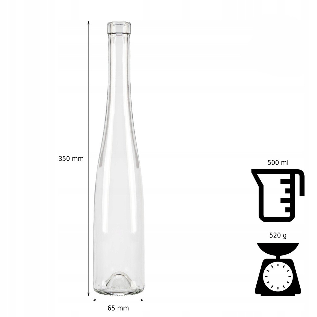 Skleněná láhev 500ml 35cm BELVEDERE megamix.shop