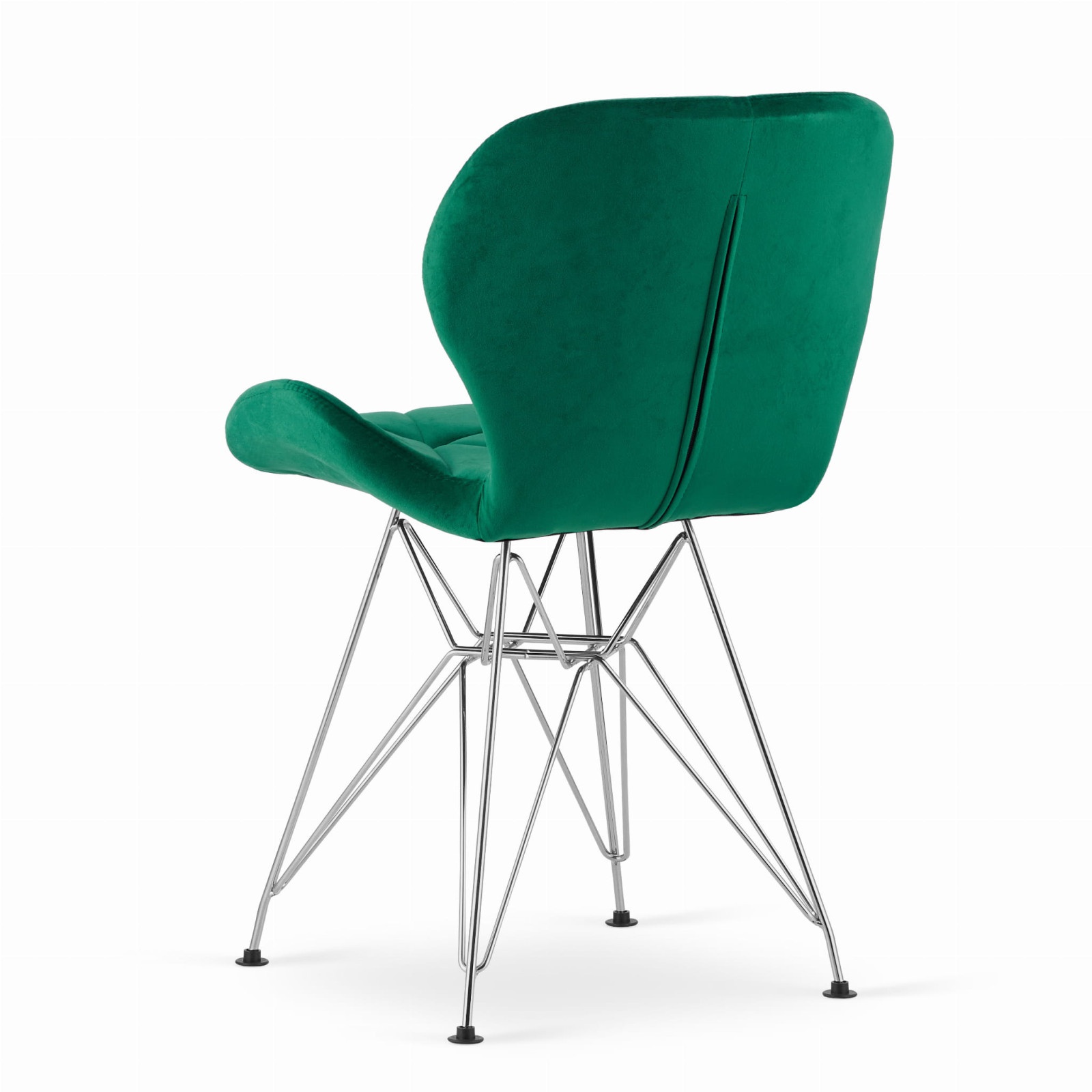 stolička INEST zamat zelený nohy strieborné 4ks megamix.shop