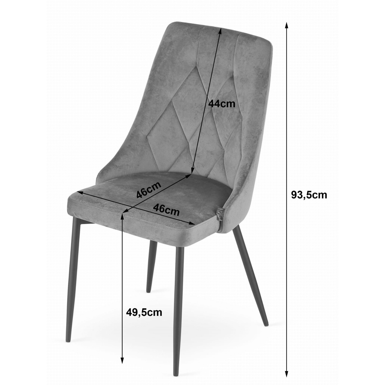 stolička MOALA čierne zamat 4ks megamix.shop