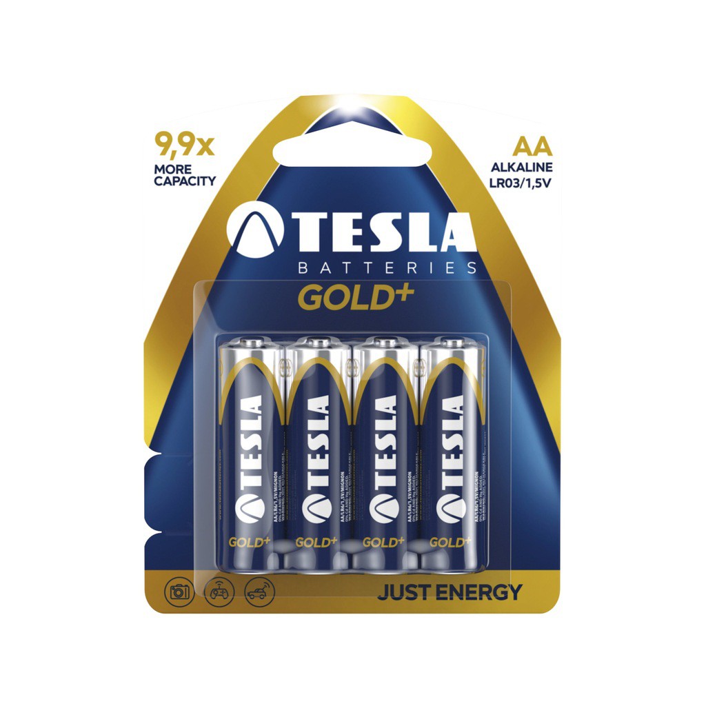 tesla batérie aa lr06 gold+ 4ks baterky megamix.shop