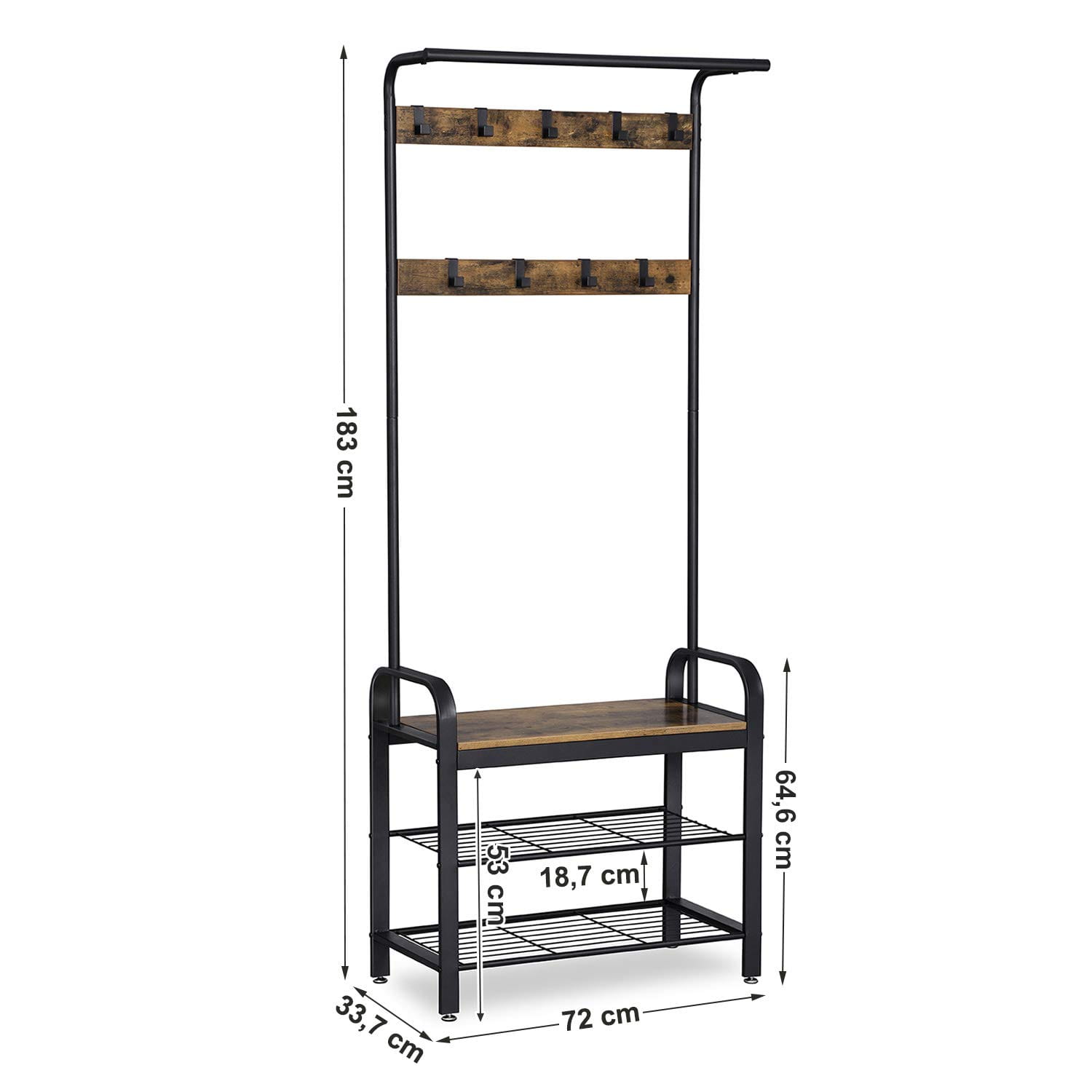 vešiak na šaty so sedadlom a úložným priesorom 72x33x183cm megamix.shop