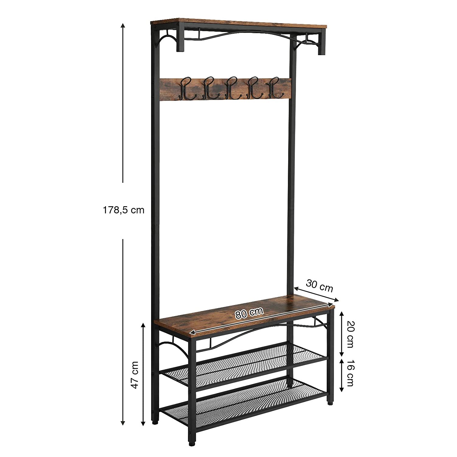 vešiak na šaty so sedadlom a úložným priesorom 80x30x178cm megamix.shop