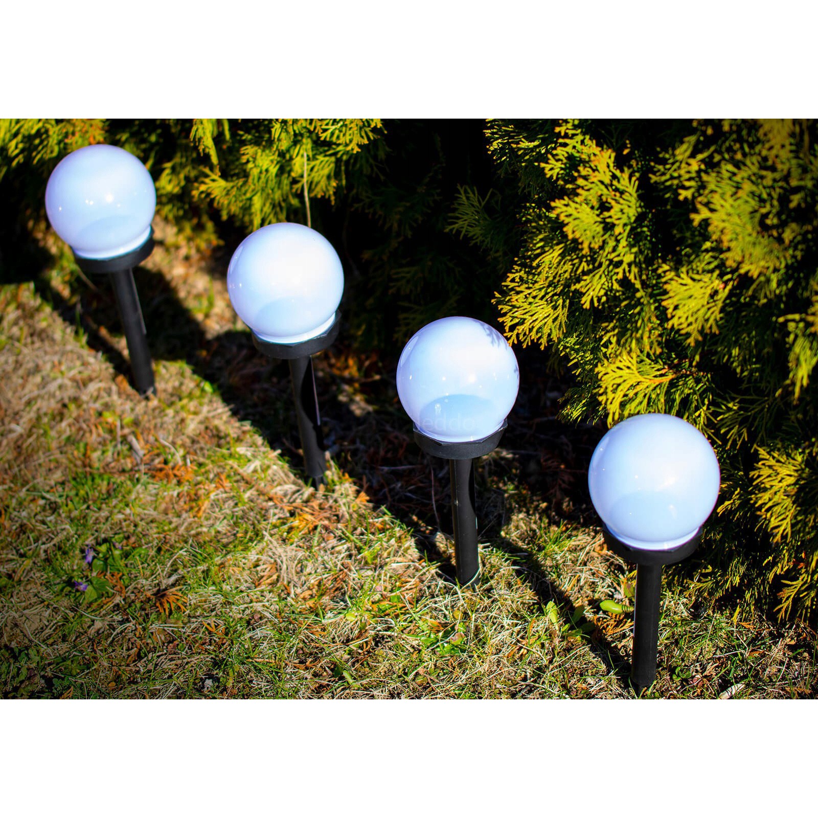 zahradní solární lampy LED 6ks koule 6000K megamix.shop