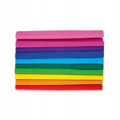 Zvrásněný hedvábný papír 25x200 cm mix 10 barev Rainbow megamix.shop
