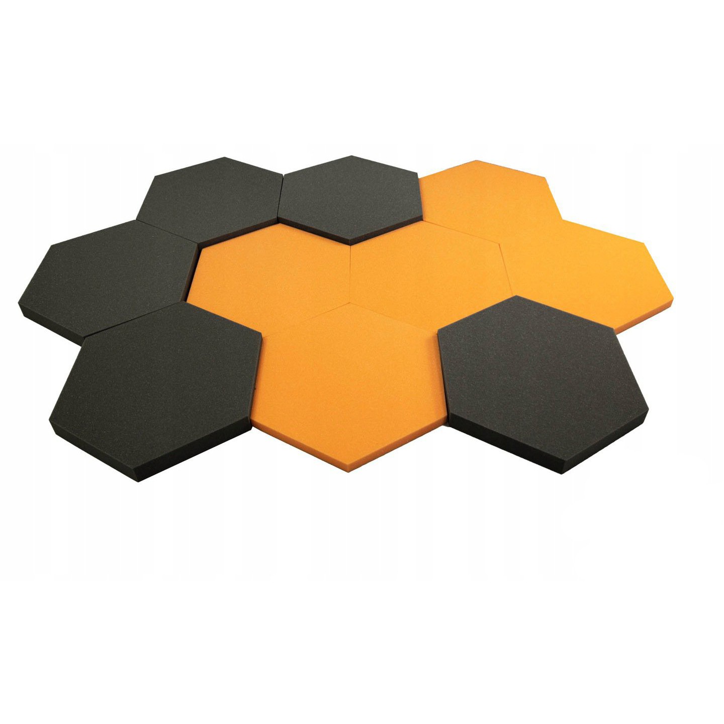 Akustický panel Hexagon oranžový 50x50x3 cm samozhášivá nehořlavá pěna megamix.shop