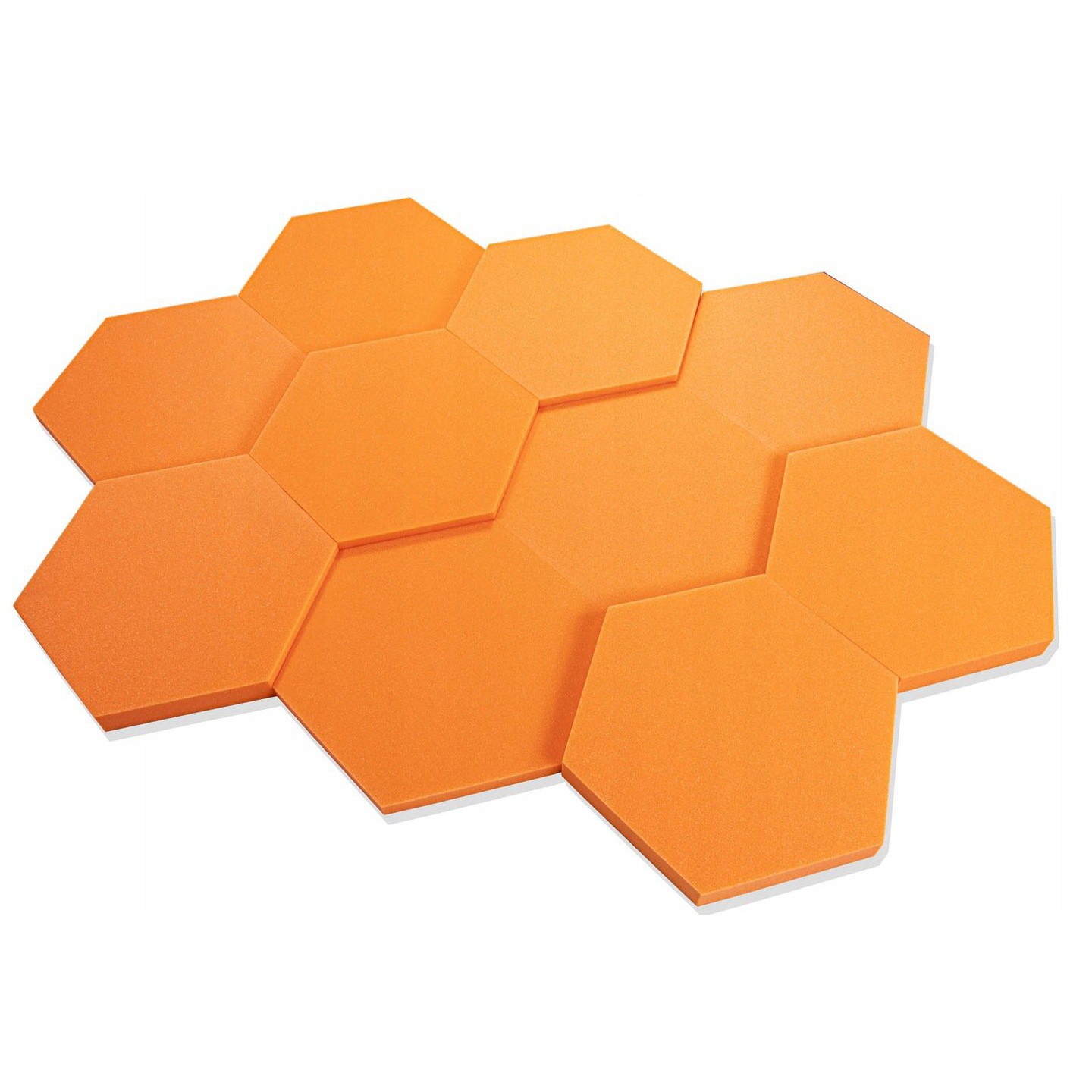 Akustický panel Hexagon oranžový 50x50x3 cm samozhášivá nehořlavá pěna megamix.shop