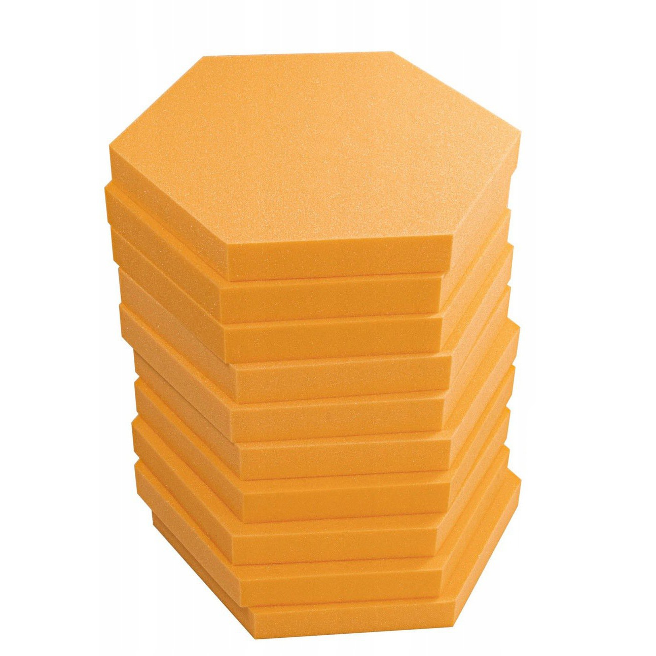 Akustický panel Hexagon oranžový 50x50x3 cm samozhášivá nehořlavá pěna megamix.shop