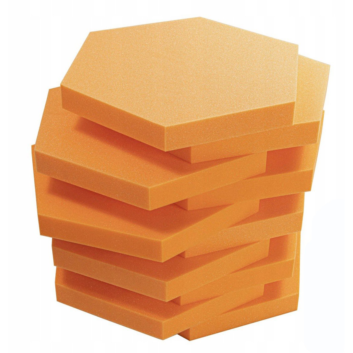 Akustický panel Hexagon oranžový 50x50x3 cm samozhášivá nehořlavá pěna megamix.shop