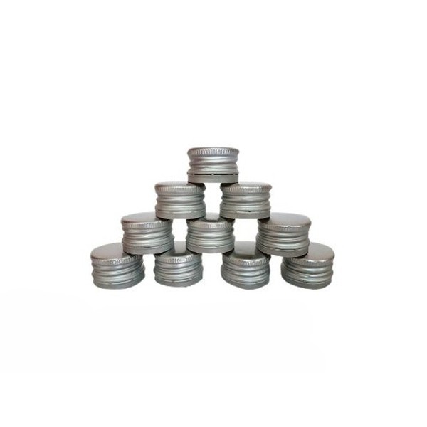 Víko hliníkový šroubovací uzávěr 28/18 mm 50 ks stříbrná megamix.shop