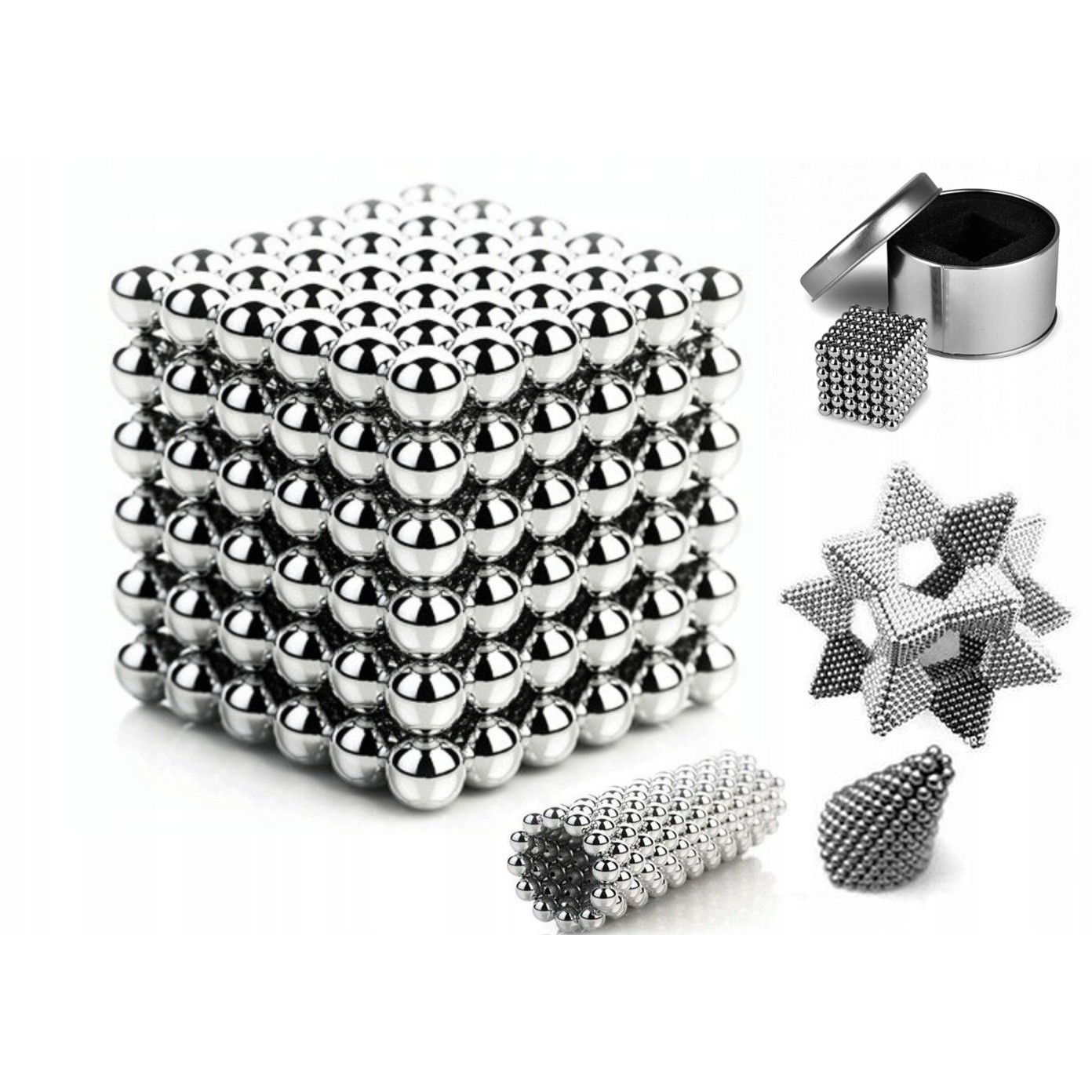 magnetické kuličky pro děti 5mm 216ks + krabička megamix.shop