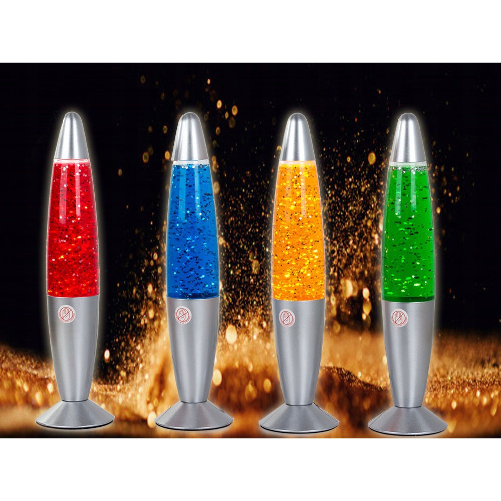 Noční dekorativní lampa 34 cm plněná glitterem megamix.shop