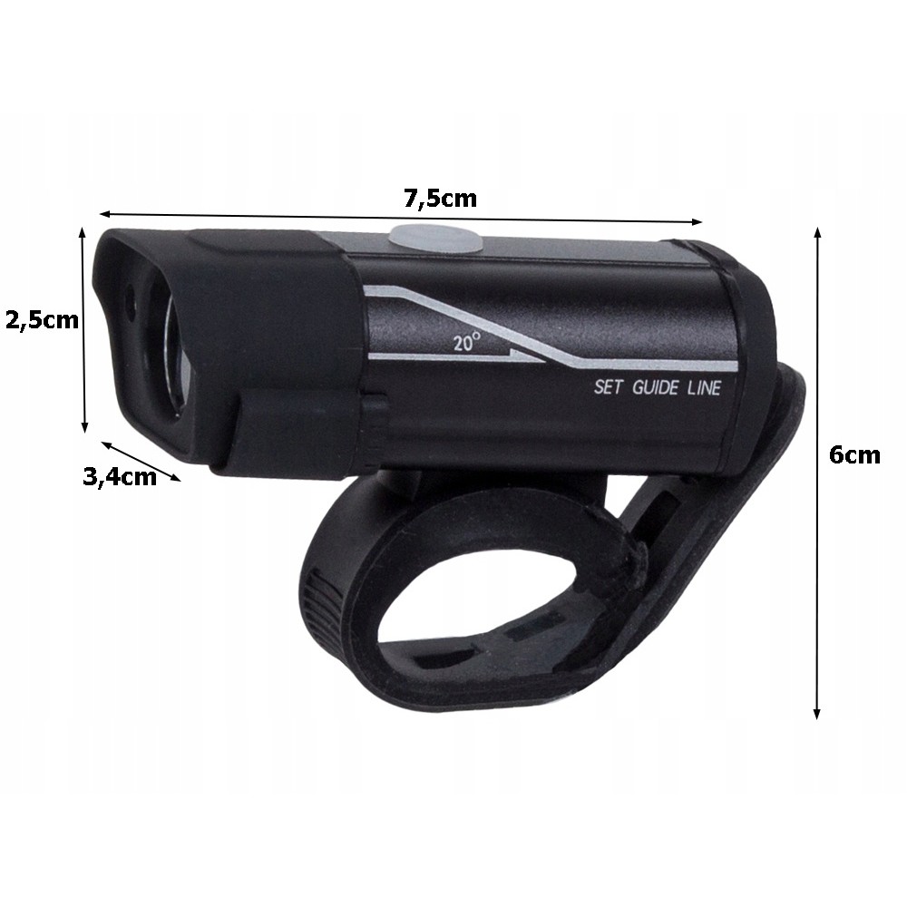 Přední LED světlo na kolo 3,7 V USB 75x25x34 mm megamix.shop