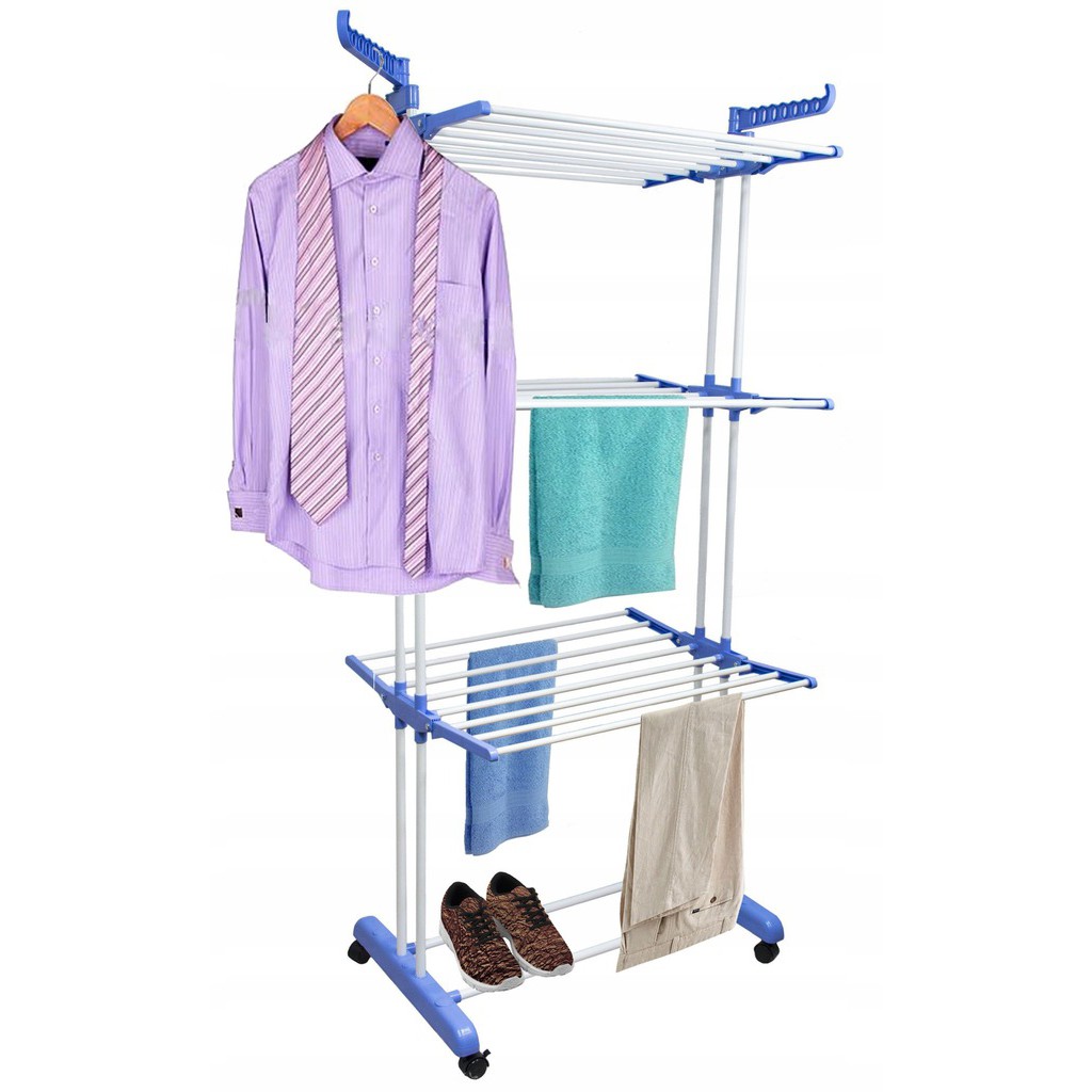 stojan na prádlo 3-patrový 178cm na kolečkách megamix.shop