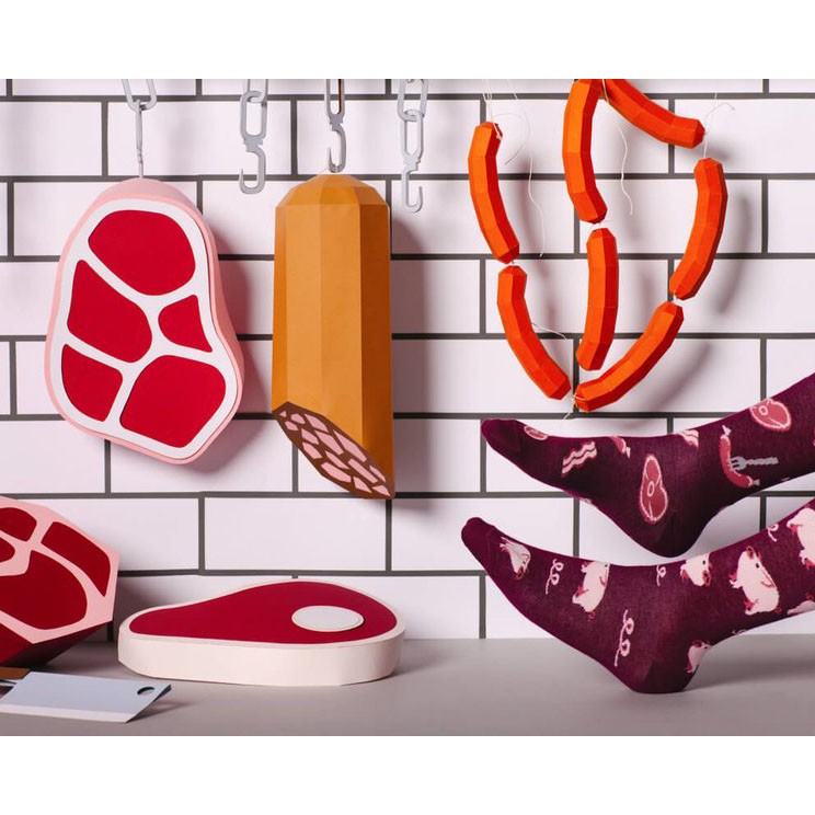 Barevné ponožky PIGGY TALES prasátka klobása 43-46 megamix.shop
