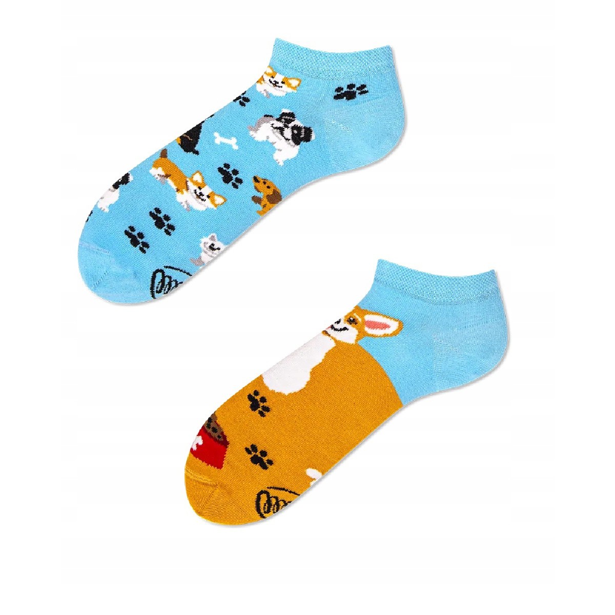 Barevné ponožky PLAYFUL DOG LOW psi stopy 39-42 nízké megamix.shop