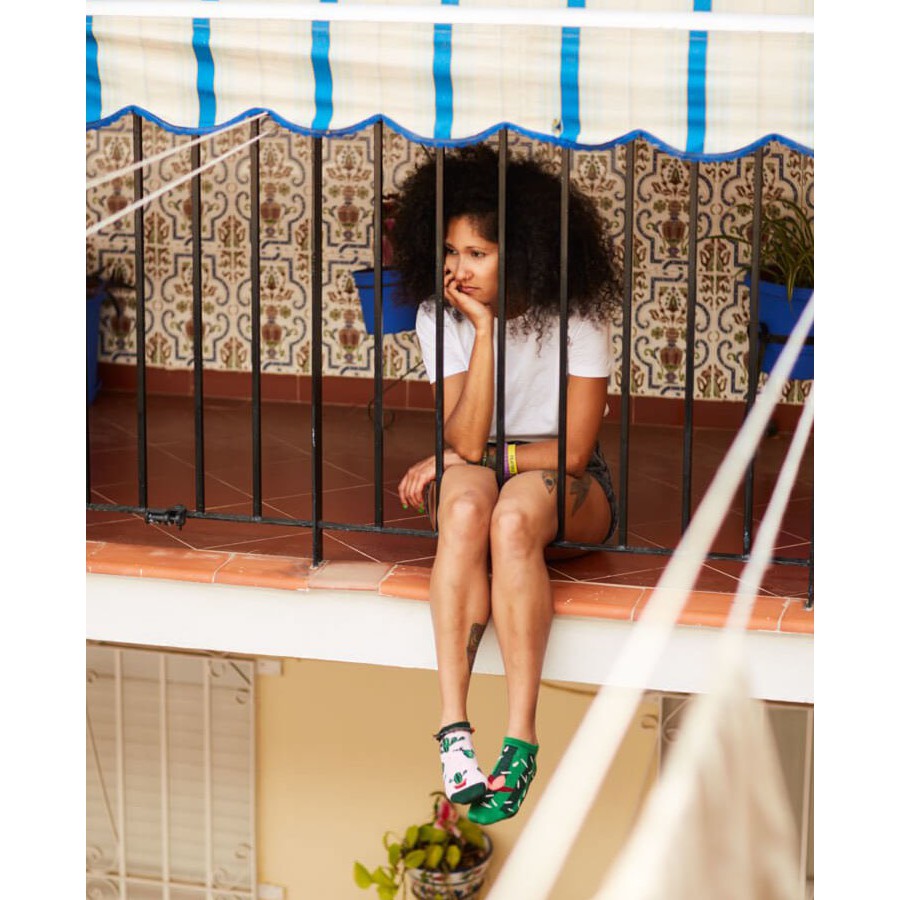 Barevné ponožky SUMMER CACTUS kaktus 35-38 nízké megamix.shop