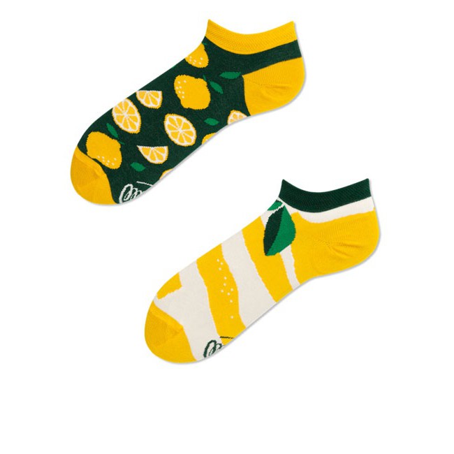 Barevné ponožky LEMON citron lístky 39-42 nízké megamix.shop