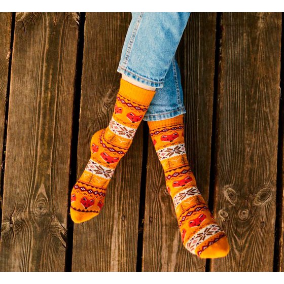 Barevné ponožky WARM FOX lišky 35-38 megamix.shop